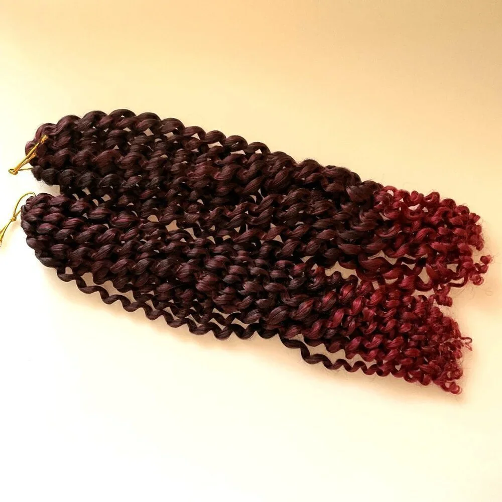 NEW BURGUNDY OMBRE SPRING TWIST HAIR EXTENSIONS 2 PACK